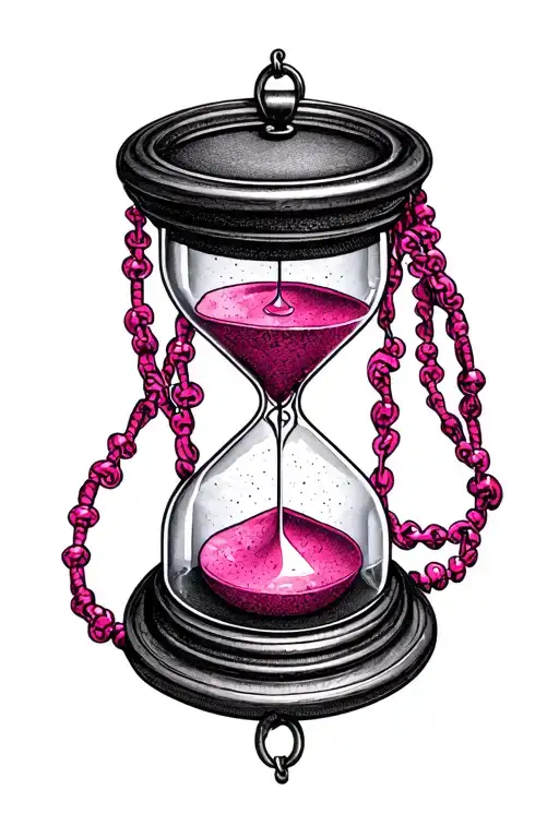 Pink Lanyard And Hourglass Filled