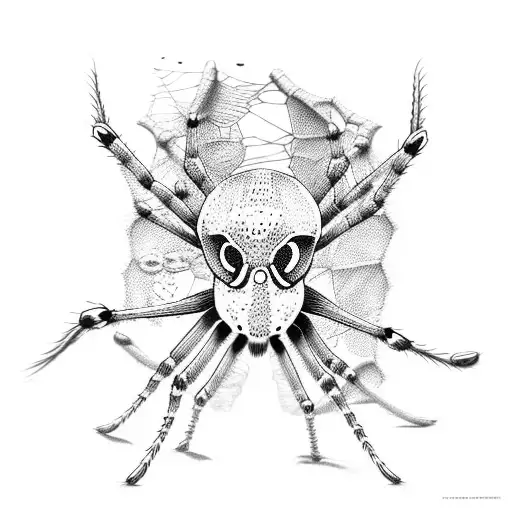 Spider With Bones And Cobwebs