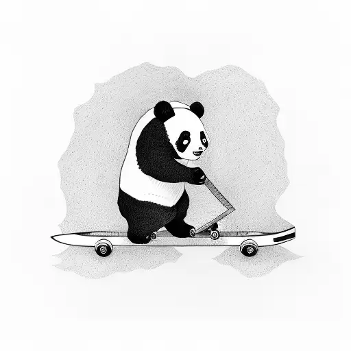 Panda Falling Off A Skateboard