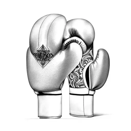 A Fierce Boxing Gloves Adorned With Catholic Art Symbols