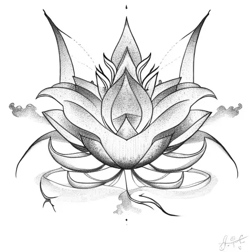 A Lotus Flower With Lightning Bolts Emanating From Its Petals