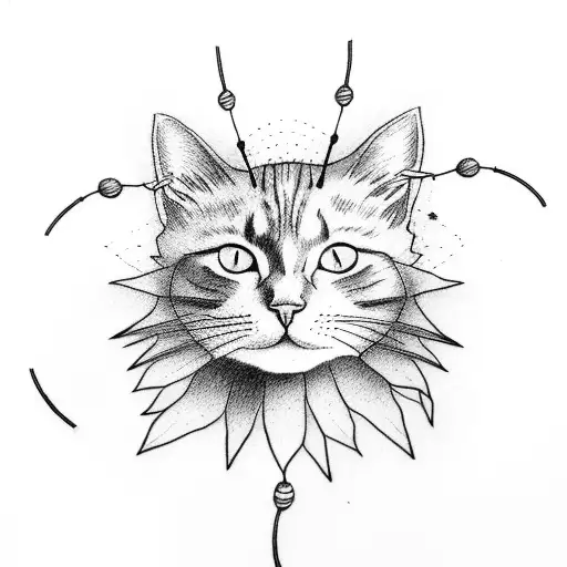 Cat Dream Catcher Small Colored