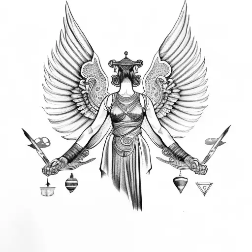 Athena With Wings Roman Style