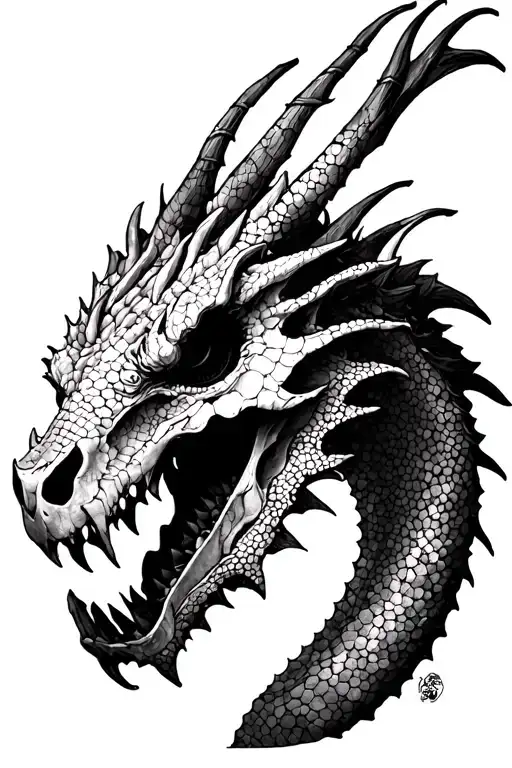 Side View Dragon Skull