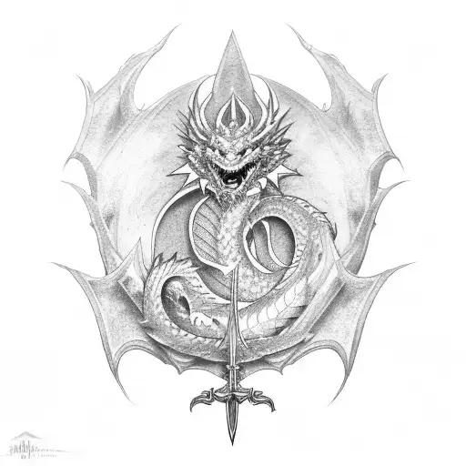 Dragon Forming S Around A Sword