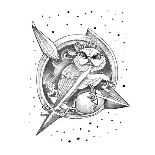 Old Engraving Tarot Card Aviation