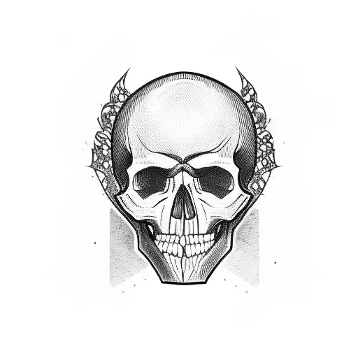 Skull With Checkered Flags