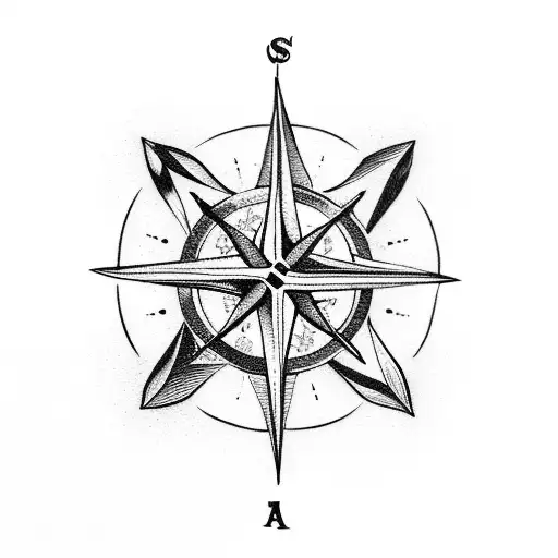 A Compass And Anchor Intertwined With Intricate Details