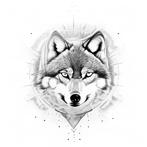 Sun With A Wolf In The Middle