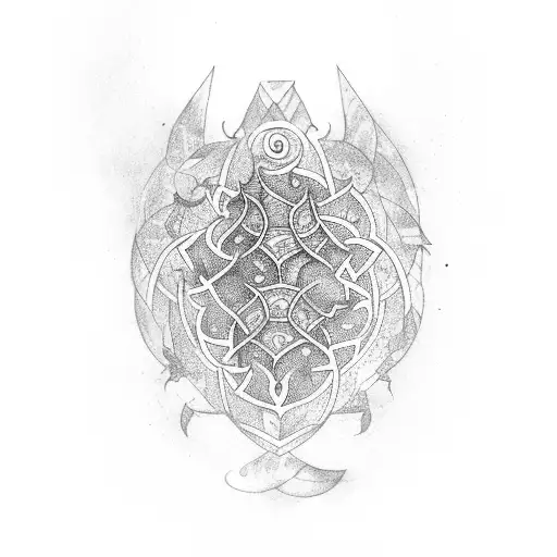 A Pangolin Adorned With Ancient Symbols And Surrounded By A Mystical Forest