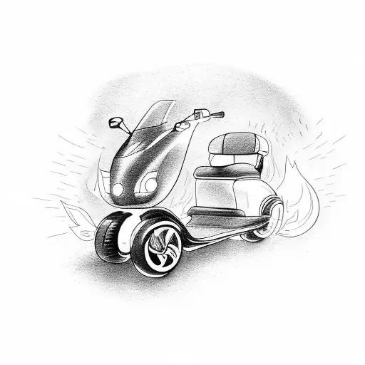 An Electric Scooter Speeding Through A Tunnel With A Trail Of Fire