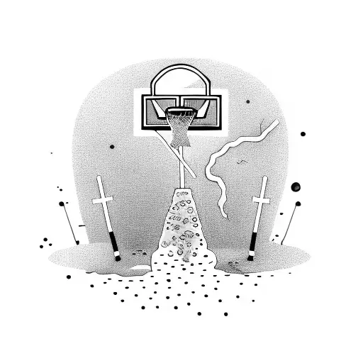 Basketball Hoop With Money Raining Down