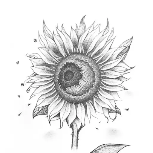 Sunflower With The Number 8