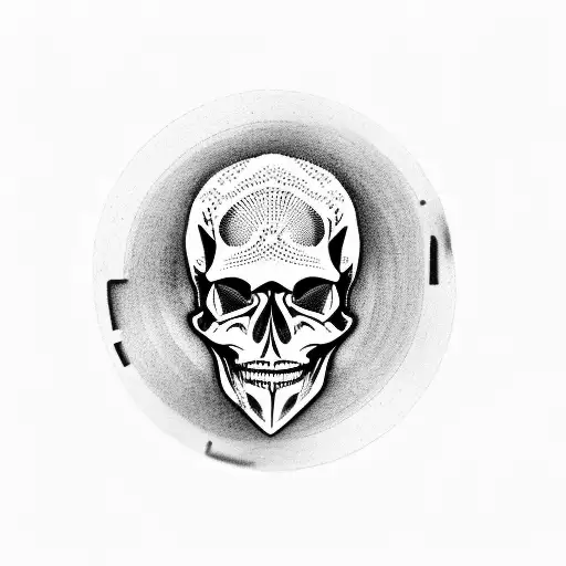 Skull With A Vinyl Record As Its Face