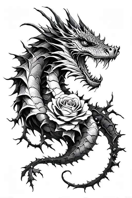 Dragon Roses And Thorns