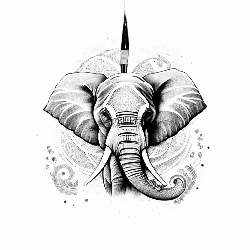 Elephant Holding Paintbrush With Its Trunk