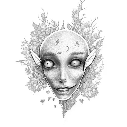 A Full Body Fairy With A Brain Made Out Of Plants