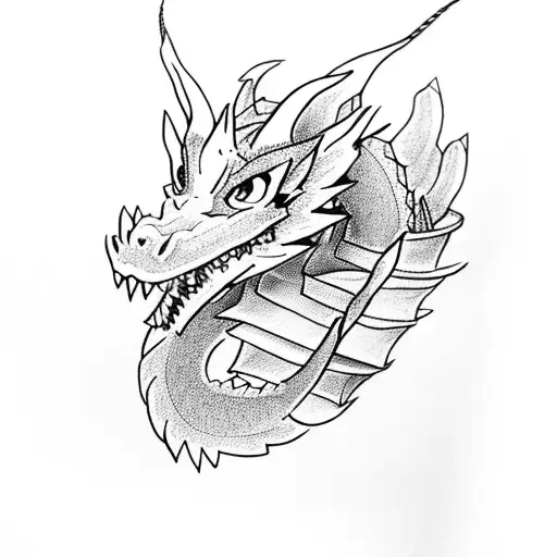 A Majestic Dragon Perched On A Stack Of Books