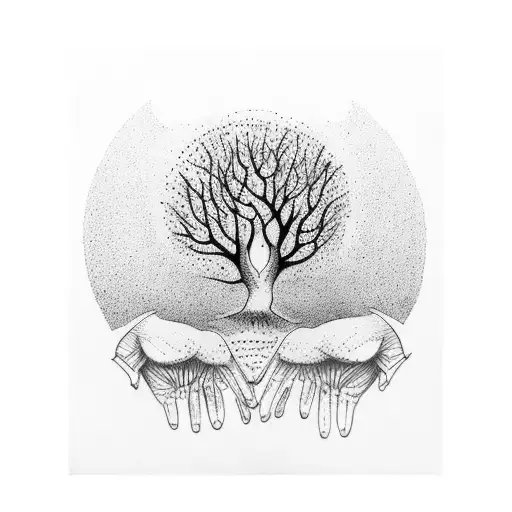 Tree With Hand Print For Forearm