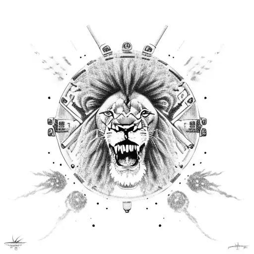 Lion Taking A Thc Dab In Space With A Alien That Looks Like Bob Marley