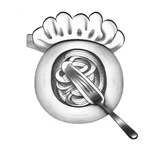 Pasta In Shape Of Chef Hat With Fork