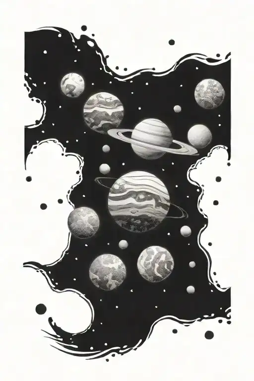 Planets Falling Into Water