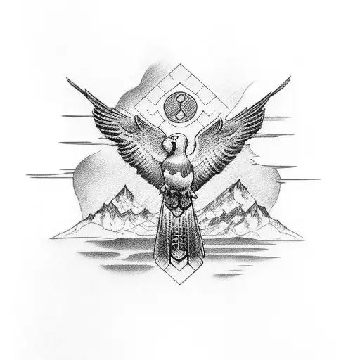 Cross With Verse With Soaring Eagle