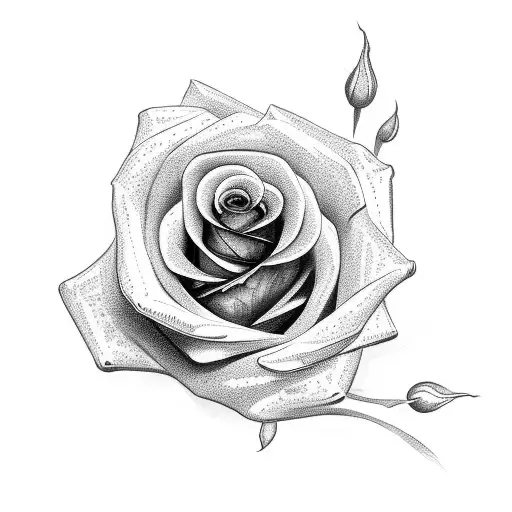 Create A Tattoo Of A Rose Intertwined With A Vintage Car