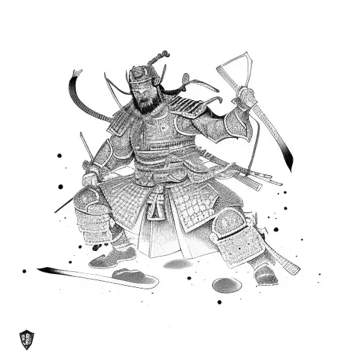 Samurai And Demon Fighting