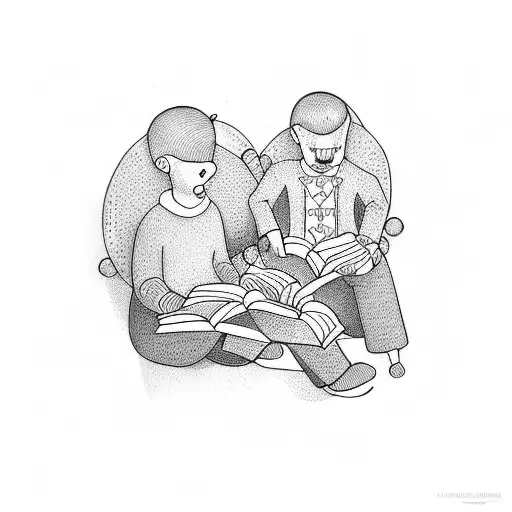 Father And Son Reading A Bedtime Story