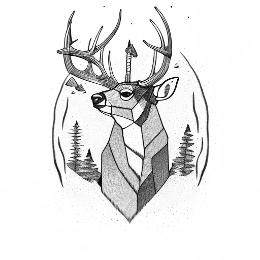 Rocky Mountains With Deer