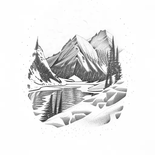 Ski Goggles With Mountain Reflection