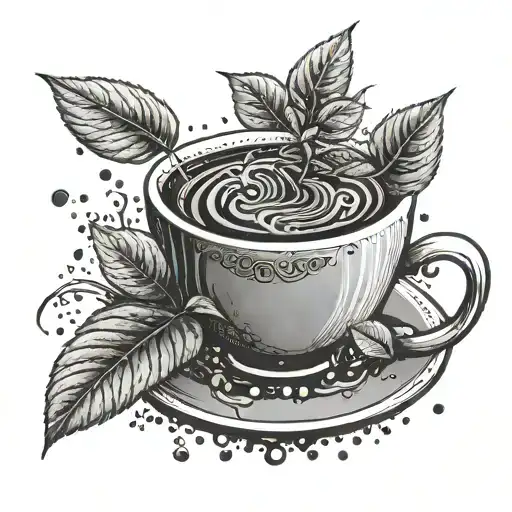 A Coffee Plant Growing Out Of A Steaming Cup Of Coffee