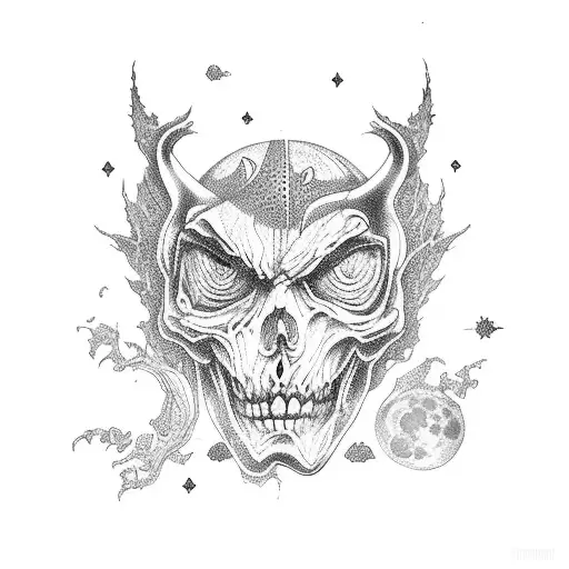 Large Graveyard And A Full Moon