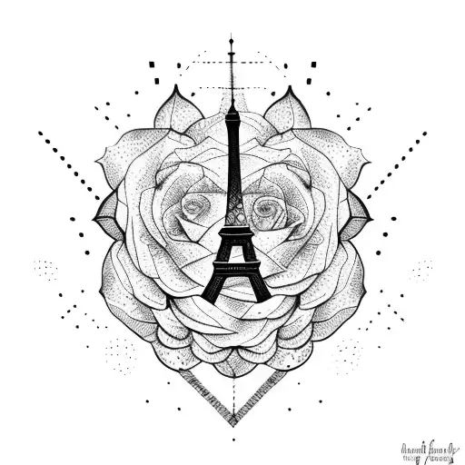 Rose And Eiffel Tower