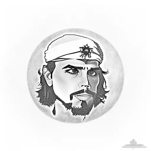 Arabic Style Sleave With Che Guevara In Is And Well As Soviate Insignia