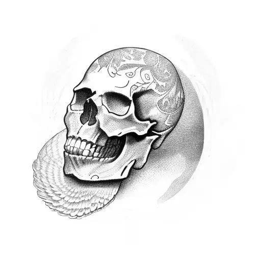 Skull With Falcon