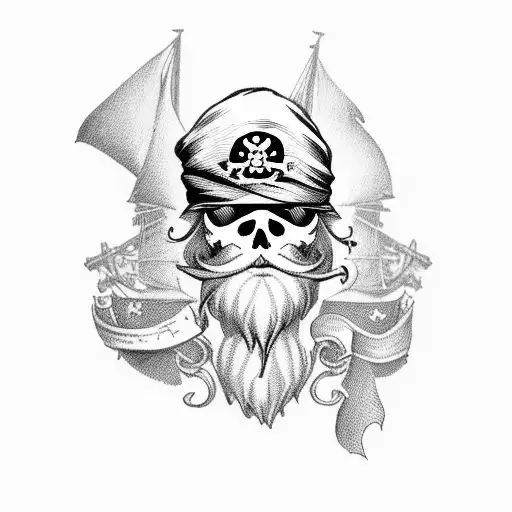 Pirate With Beard And Europe Flag