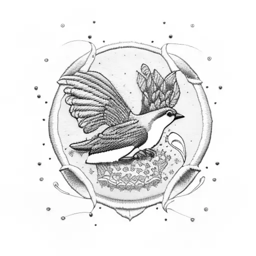 Guitar Woth Embroidered Bluebird