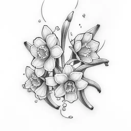 Words Baby Blue With 3 Daffodils