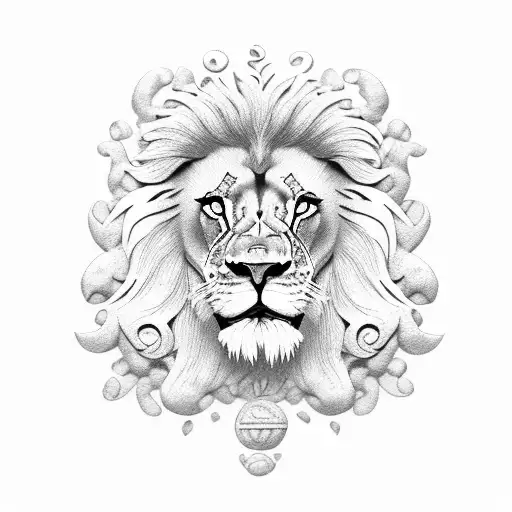 A Lion's Head Made Entirely Of Coffee Beans