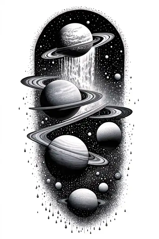 A Waterfall Of Planets Turning Into Rain Drops