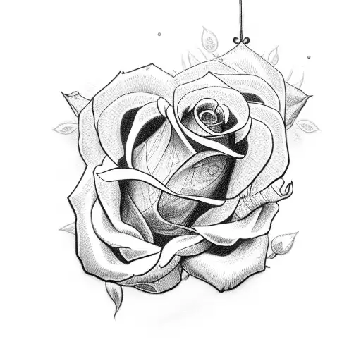 Jesus Cross With Roses Around It