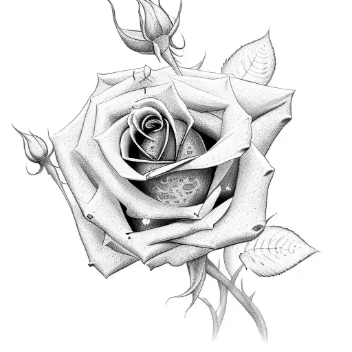 Rose With Three Buds