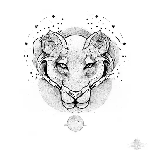 Small Leo Zodiac Symbol Minimalist With Nature Element And Spirituality