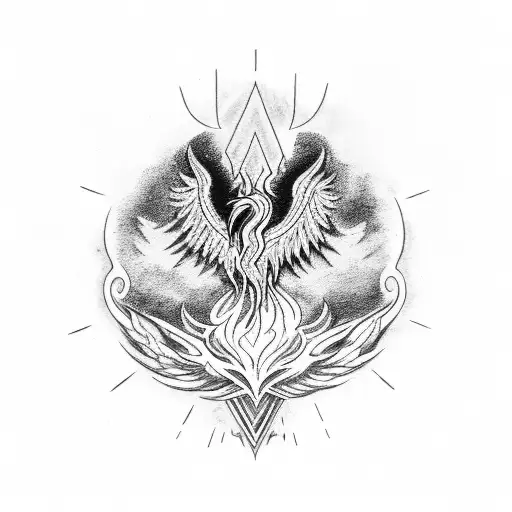 A Broken Mirror Reflecting A Phoenix Rising From The Ashes Representing Overcoming A Difficult Past