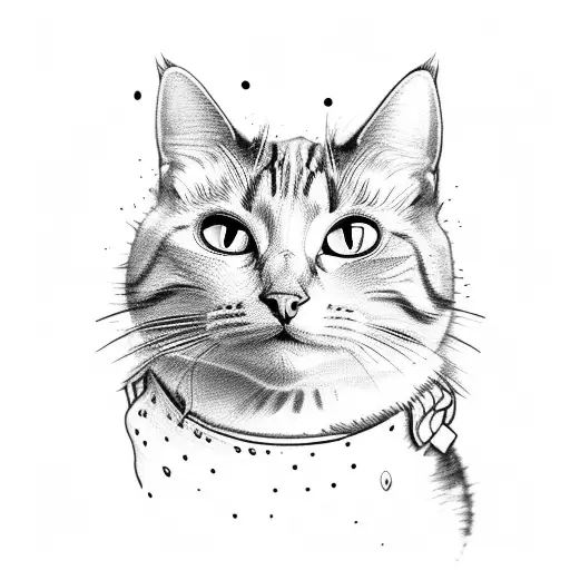 Full Body Of Cat Sitting With A Wine Glass