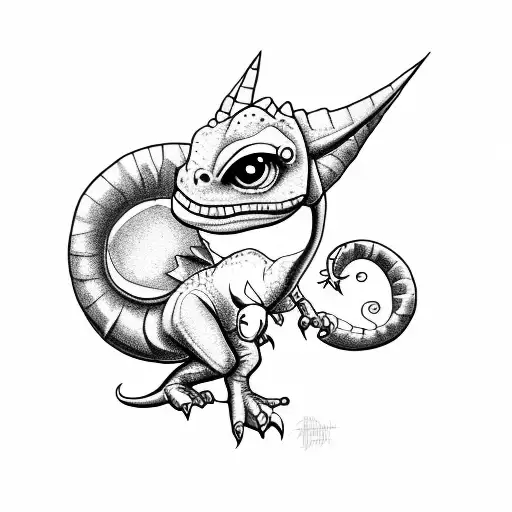 Baby Dinosaur And Tinkerbell