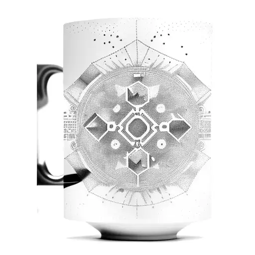 A Coffee Mug With Coding Symbols As Steam