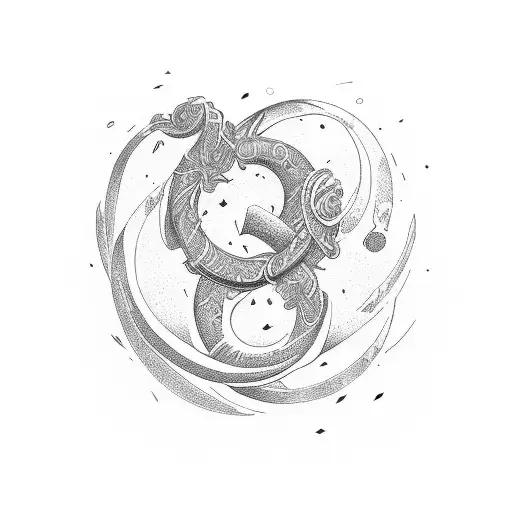 A Quill Pen Writing The Word 'Forever' In The Shape Of An Infinity Symbol